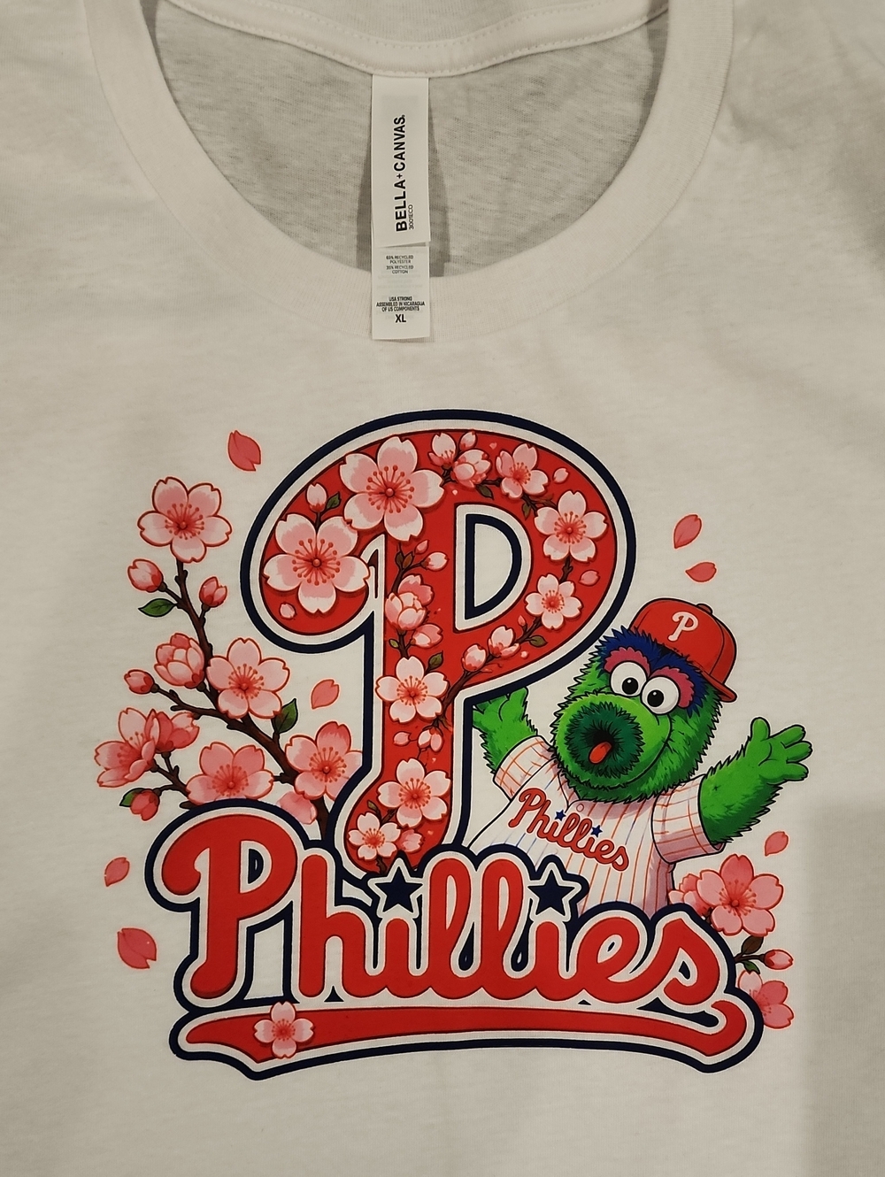 White Philadelphia Phillies Cherry Blossom Phanantic Graphic Tee